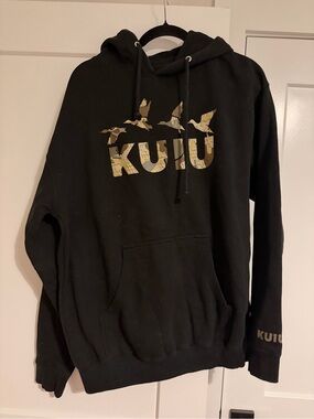 KUIU Black Hoodie with Tan Camouflage Logo